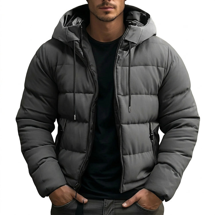 Men’s Puffer Jacket with Hood and Drawstring-Jackets for men-CaldwellVoss