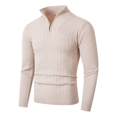 Men’s Quarter-Zip Cable Knit Sweater-sweaters for men-CaldwellVoss
