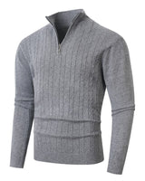 Men’s Quarter-Zip Cable Knit Sweater-sweaters for men-CaldwellVoss