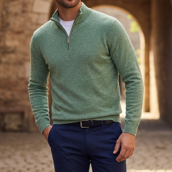 Men’s Quarter-Zip Knit Sweater-Sweaters for men-CaldwellVoss
