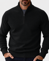 Men’s Quarter-Zip Pullover Sweater with Ribbed Trim-Sweaters for men-CaldwellVoss