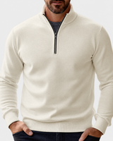 Men’s Quarter-Zip Pullover Sweater with Ribbed Trim-Sweaters for men-CaldwellVoss