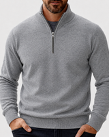 Men’s Quarter-Zip Pullover Sweater with Ribbed Trim-Sweaters for men-CaldwellVoss