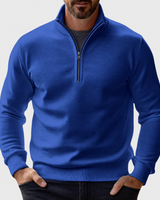 Men’s Quarter-Zip Pullover Sweater with Ribbed Trim-Sweaters for men-CaldwellVoss
