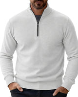 Men’s Quarter-Zip Pullover Sweater with Ribbed Trim-Sweaters for men-CaldwellVoss