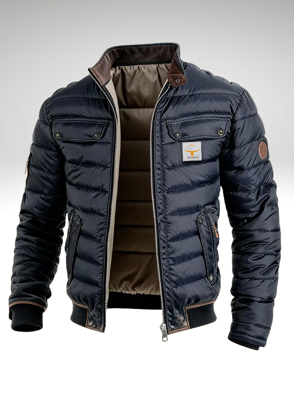 Men’s Quilted Bomber Jacket with Flap Pockets-Jackets for men-CaldwellVoss