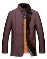 Men’s Quilted Jacket with Faux Fur Collar and Button Closure-Jackets for men-CaldwellVoss