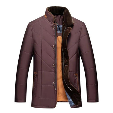 Men’s Quilted Jacket with Faux Fur Collar and Button Closure-Jackets for men-CaldwellVoss