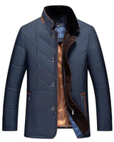 Men’s Quilted Jacket with Faux Fur Collar and Button Closure-Jackets for men-CaldwellVoss