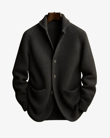 Men’s Ribbed Knit Cardigan with Shawl Collar-Cardigan for men-CaldwellVoss