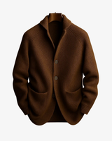 Men’s Ribbed Knit Cardigan with Shawl Collar-Cardigan for men-CaldwellVoss