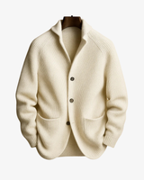 Men’s Ribbed Knit Cardigan with Shawl Collar-Cardigan for men-CaldwellVoss