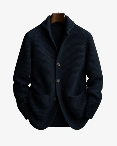 Men’s Ribbed Knit Cardigan with Shawl Collar-Cardigan for men-CaldwellVoss