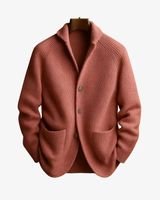 Men’s Ribbed Knit Cardigan with Shawl Collar-Cardigan for men-CaldwellVoss
