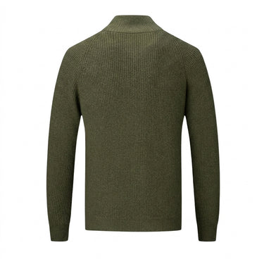Men’s Ribbed Knit Zip Up Cardigan-Cardigan for men-CaldwellVoss