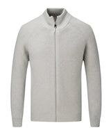 Men’s Ribbed Knit Zip Up Cardigan-Cardigan for men-CaldwellVoss
