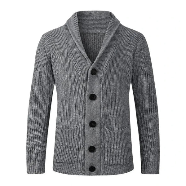 Men’s Shawl Collar Buttoned Knit Cardigan-Cardigan for men-CaldwellVoss