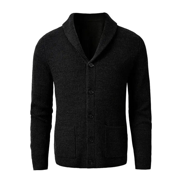 Men’s Shawl Collar Buttoned Knit Cardigan-Cardigan for men-CaldwellVoss