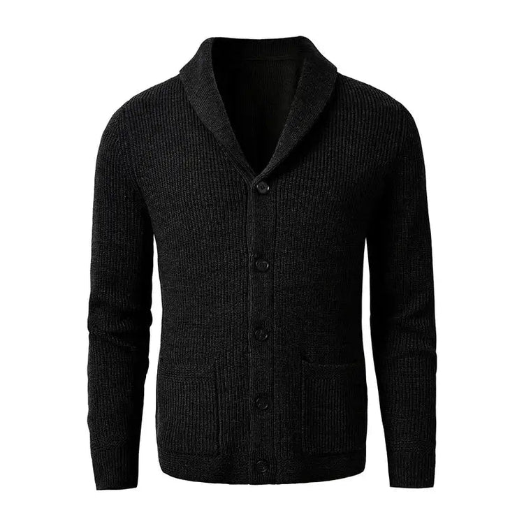 Men’s Shawl Collar Buttoned Knit Cardigan-Cardigan for men-CaldwellVoss