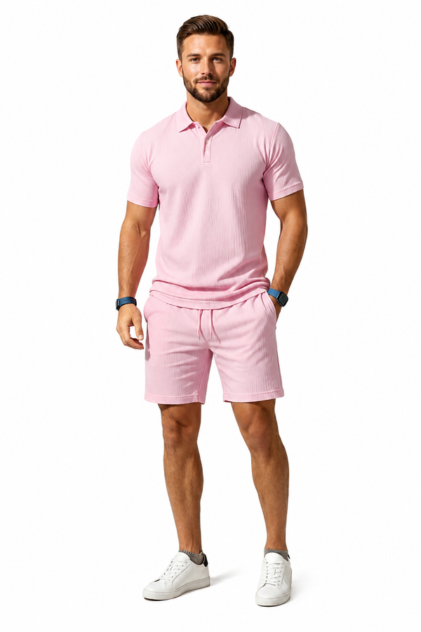 Men’s Short Sleeve Blazer and Shorts Set-Sets for Men-CaldwellVoss