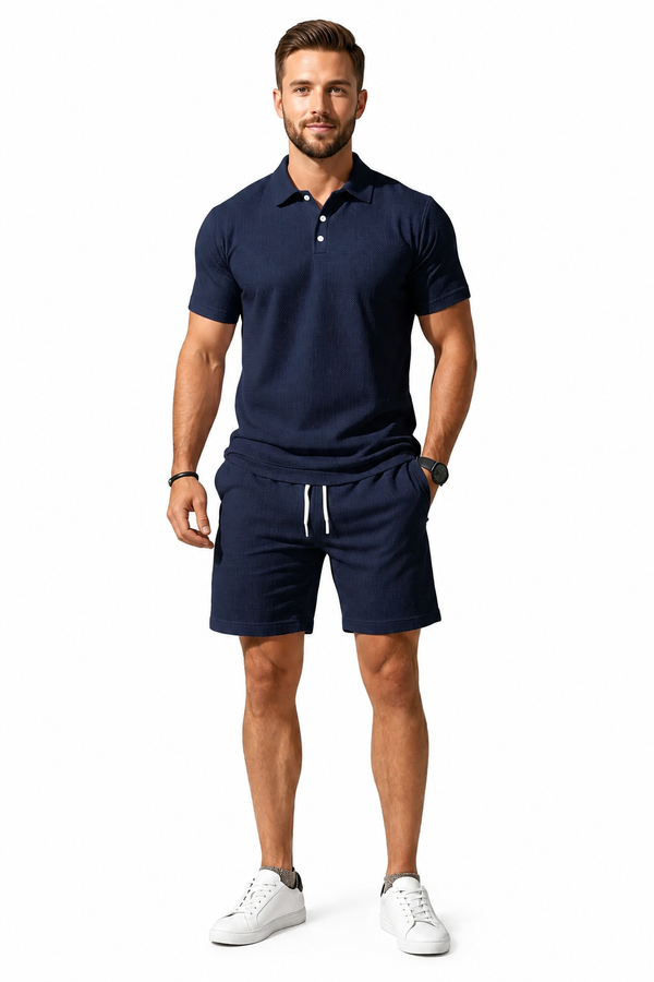Men’s Short Sleeve Blazer and Shorts Set-Sets for Men-CaldwellVoss