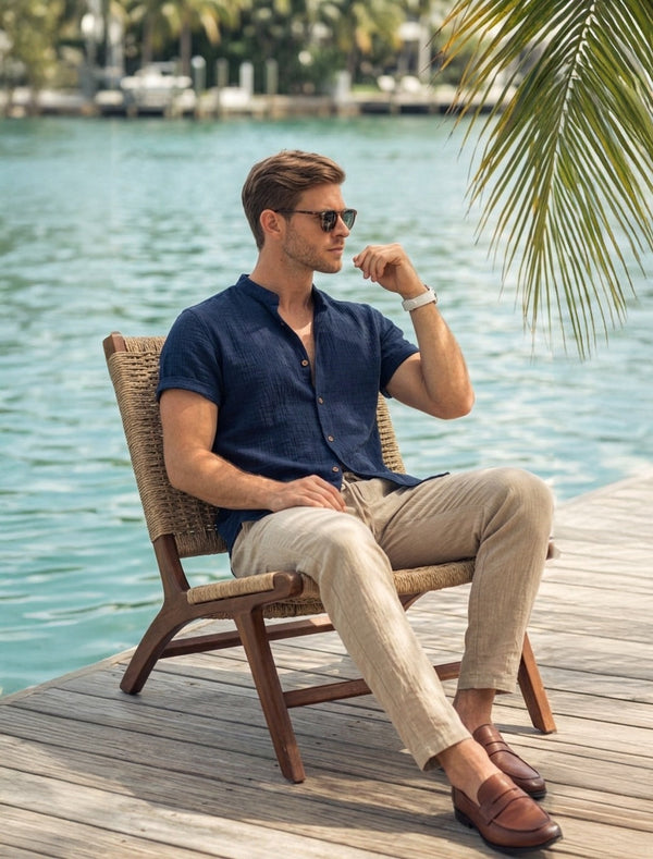 Men’s Short Sleeve Shirt and Trousers Set-Sets for Men-CaldwellVoss