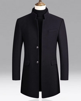 Men’s Slim Fit Stand Collar Overcoat-Coats for men-CaldwellVoss