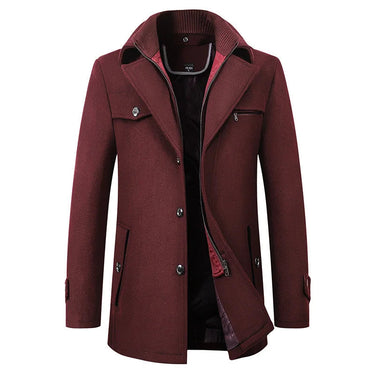 Men’s Stand Collar Overcoat with Zip and Button Closure-Coats for men-CaldwellVoss