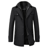 Men’s Stand Collar Overcoat with Zip and Button Closure-Coats for men-CaldwellVoss