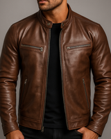 Men’s Stand Collar Zip-Up Jacket-Jackets for men-CaldwellVoss