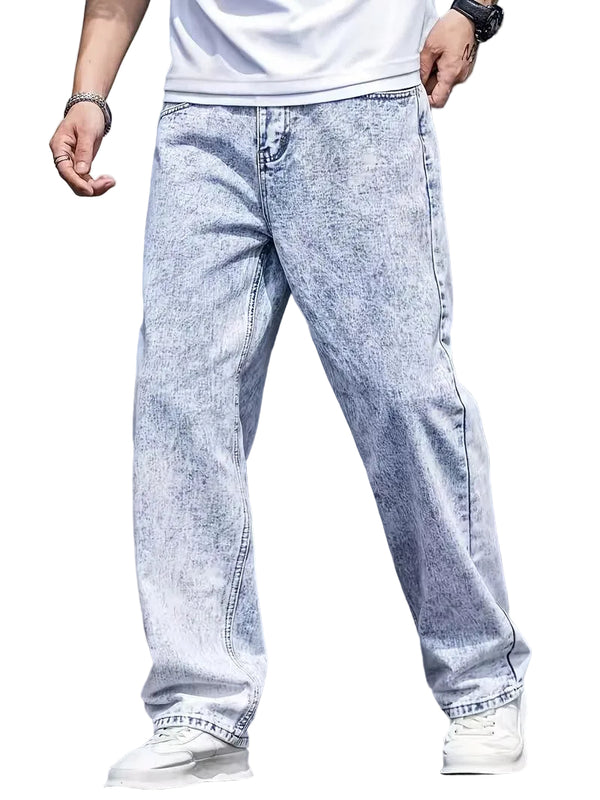 Men's Straight-Leg Pants with Faded Finish-Pants for Men-CaldwellVoss