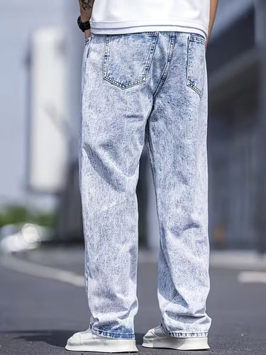 Men's Straight-Leg Pants with Faded Finish