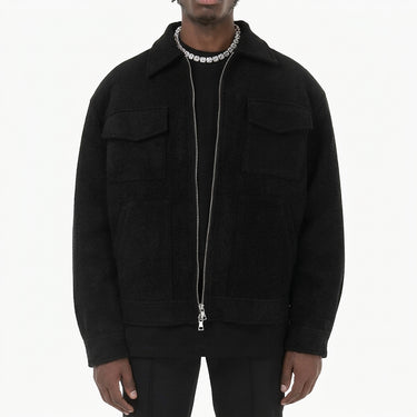 Men’s Suede Texture Zip-Up Jacket-Jackets for men-CaldwellVoss