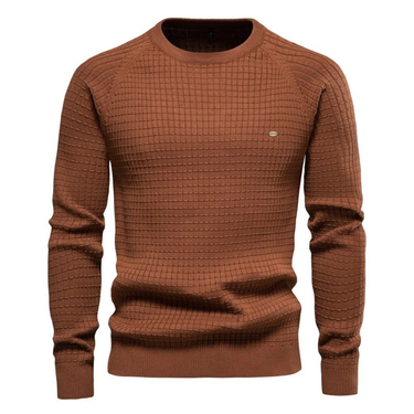 Men’s Textured Knit Pullover Sweater-Sweaters for men-CaldwellVoss