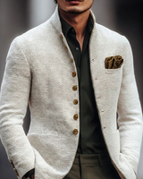 Men’s Textured Mandarin Collar Jacket-Cardigan for men-CaldwellVoss