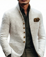 Men’s Textured Mandarin Collar Jacket-Cardigan for men-CaldwellVoss