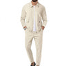 Men’s Textured Zip-Up Jacket and Trousers Matching Set-Sets for Men-CaldwellVoss