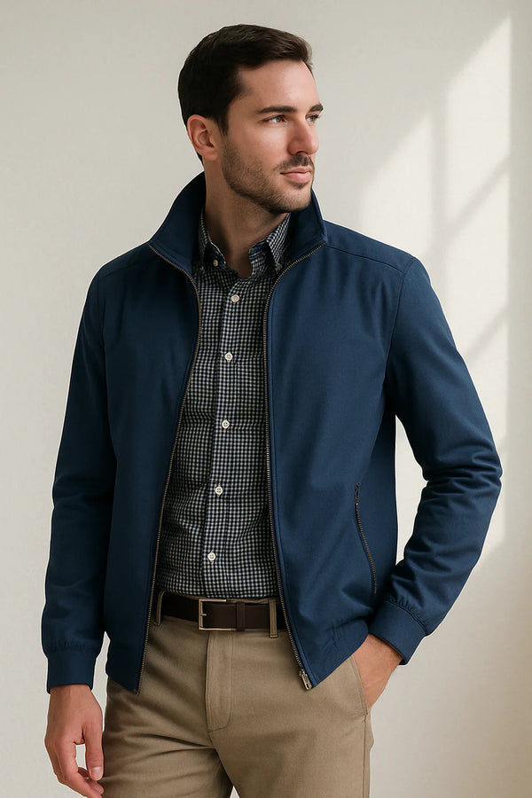 Men's Transitional Jacket with Stand-up Collar and Zipper-Jackets for men-CaldwellVoss