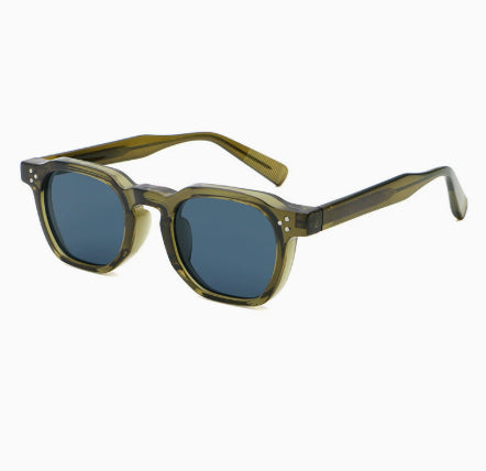 Men’s Transparent Square Sunglasses with Patterned Temples-Glasses for men-CaldwellVoss