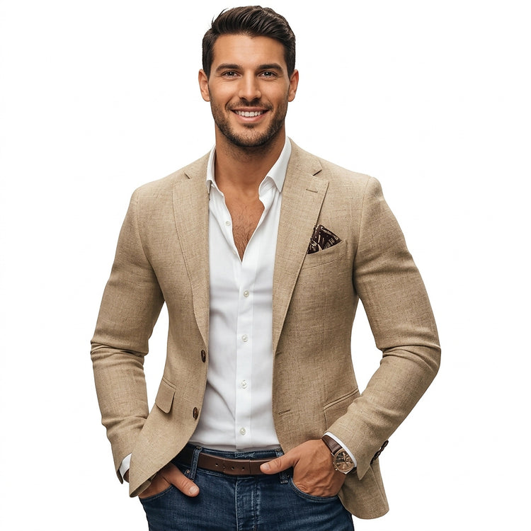 Men’s Two-Button Blazer with Patch Pockets-Blazer for men-CaldwellVoss