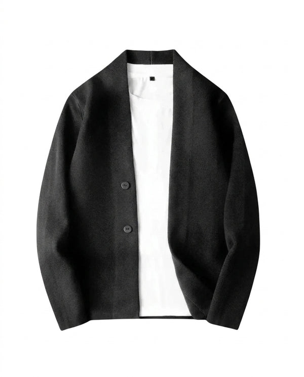 Men’s V-Neck Button-Front Knit Cardigan-Cardigan for men-CaldwellVoss