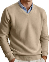 Men’s V-Neck Long Sleeve Knit Sweater-Sweaters for men-CaldwellVoss