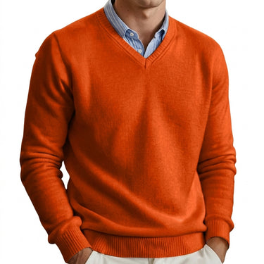 Men’s V-Neck Long Sleeve Knit Sweater-Sweaters for men-CaldwellVoss