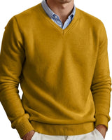 Men’s V-Neck Long Sleeve Knit Sweater-Sweaters for men-CaldwellVoss