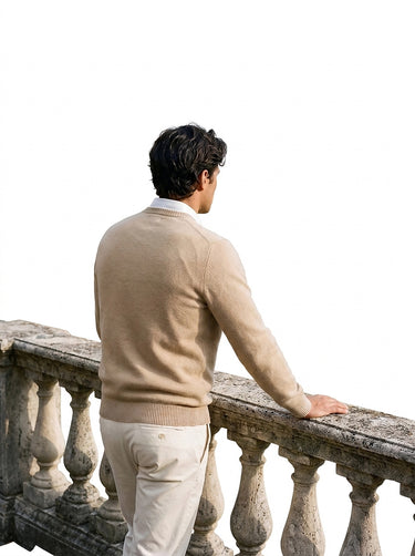 Men’s V-Neck Long Sleeve Knit Sweater-Sweaters for men-CaldwellVoss