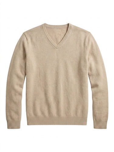 Men’s V-Neck Long Sleeve Knit Sweater-Sweaters for men-CaldwellVoss
