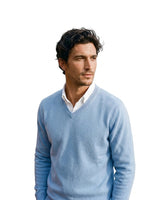 Men’s V-Neck Long Sleeve Knit Sweater-Sweaters for men-CaldwellVoss