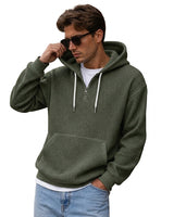 Men’s Waffle Knit Quarter Zip Hoodie-Sweaters for men-CaldwellVoss