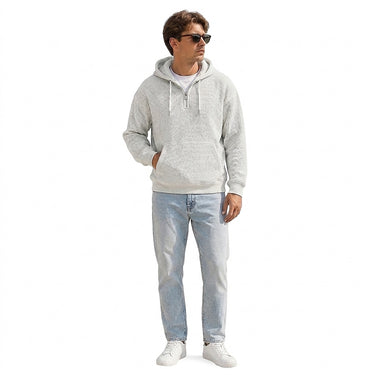 Men’s Waffle Knit Quarter Zip Hoodie-Sweaters for men-CaldwellVoss