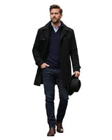 Men’s Wool Blend Overcoat with Inner Zip Layer-Jackets for men-CaldwellVoss